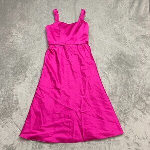 David’s Bridal Women’s Size 12 Hot Pink Dress Tea Length Bridesmaid Cocktail